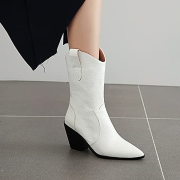 Erocalli White Cowgirl Boots Comfortable Western Women