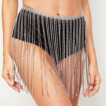 Barode Crystal Belly Dance Skirt with Rhinestones for Women