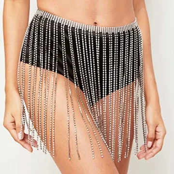Barode Crystal Belly Dance Skirt with Rhinestones for Women