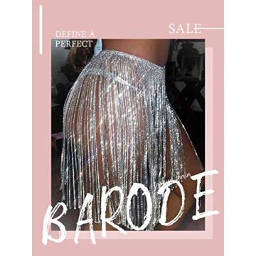 Barode Crystal Belly Dance Skirt with Rhinestones for Women