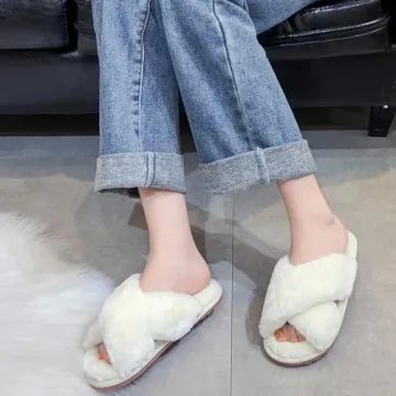 Chic Crazy Lady Plush Fuzzy Slippers for Women