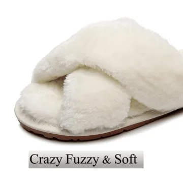 Chic Crazy Lady Plush Fuzzy Slippers for Women