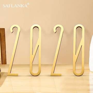 SAILANKA 2.8 Inch Durable Brass House Numbers for Outdoor Use