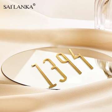 SAILANKA 2.8 Inch Durable Brass House Numbers for Outdoor Use
