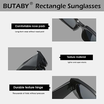 BUTABY Trendy Rectangle Sunglasses for Every Occasion