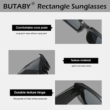 BUTABY Trendy Rectangle Sunglasses for Every Occasion