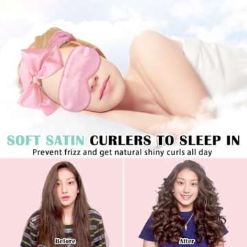 Gwabee Satin Heatless Curls Overnight Hair Curlers to Sleep In Hair Curler Rollers No Heat Hair Wrap...