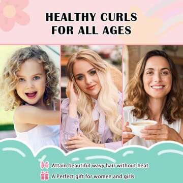 Gwabee Satin Heatless Curls Overnight Hair Curlers to Sleep In Hair Curler Rollers No Heat Hair Wrap for Curls Headband, 70" Satin Heatless Curling Rod Set for Women Long Waves Hair Volume-Pink 10PCS