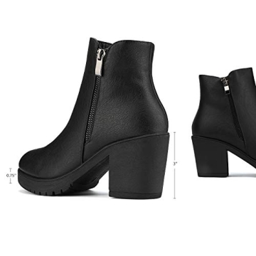DREAM PAIRS Women's Chunky Heel Ankle Boots Stylish Comfort