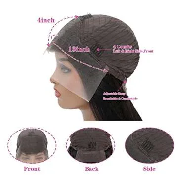 DULOVE 13x4 Lace Front Wigs for Women - 200 Density