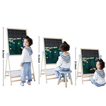 QZMTOY Kids Art Easel: Deluxe Adjustable Easel with Supplies
