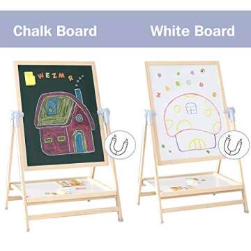 QZMTOY Kids Art Easel - Adjustable Standing Art Set