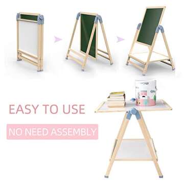 QZMTOY Kids Art Easel - Adjustable Standing Art Set
