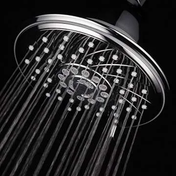 HOTEL SPA - Shower Head High Pressure with Shower Filter - 6 Inch Rain Shower Head - Enriched KDF, Showerhead Filter for Hard Water, 6-Setting, Ultra-Luxury, Showerspa (Chrome)