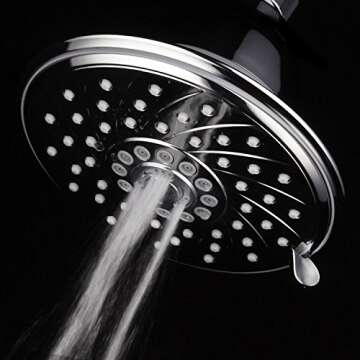 HOTEL SPA - Shower Head High Pressure with Shower Filter - 6 Inch Rain Shower Head - Enriched KDF, Showerhead Filter for Hard Water, 6-Setting, Ultra-Luxury, Showerspa (Chrome)