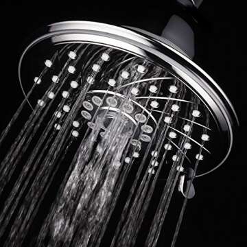 HOTEL SPA - Shower Head High Pressure with Shower Filter - 6 Inch Rain Shower Head - Enriched KDF, Showerhead Filter for Hard Water, 6-Setting, Ultra-Luxury, Showerspa (Chrome)