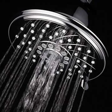 HOTEL SPA - Shower Head High Pressure with Shower Filter - 6 Inch Rain Shower Head - Enriched KDF, Showerhead Filter for Hard Water, 6-Setting, Ultra-Luxury, Showerspa (Chrome)
