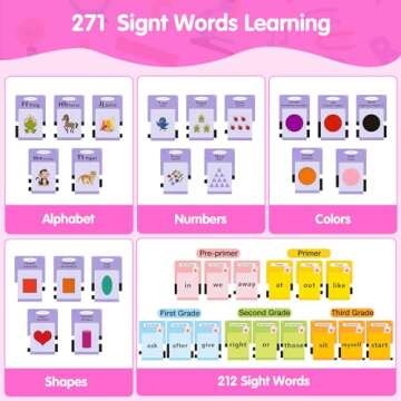 QuTZ ABC Flash Cards for Toddlers 2-4, Autism Toys, Speech Therapy Educational Cards with 272 Words for Boys and Girls