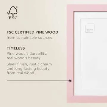 Opposite Wall - 16x20 in - Real Wood Pink Picture Frame - Lightweight, Versatile & Shatterproof - Wall Hanging & Tabletop Photo Frame - Office, Gallery & Home Decor