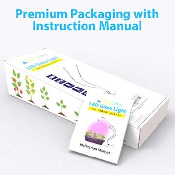 Brite Labs LED Plant Lights for Indoor Plants, 20W Dual Head LED Grow Lights for Seedlings, Adjustable Gooseneck Growing Plant Lamp with Clip On Desk Clamp and Programmable Timer Allows Auto On Off