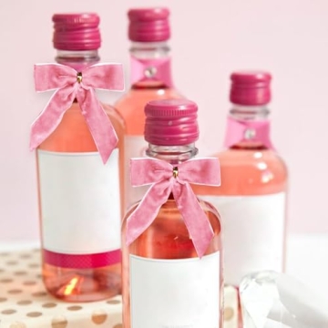 Utehilly 24 Pcs Pink Velvet Christmas Bows for Wrapping