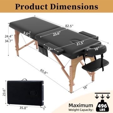 Lightweight Adjustable Foldable Portable Massage Table