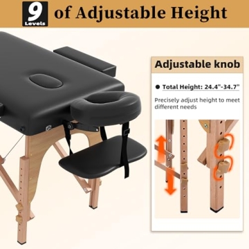Lightweight Adjustable Foldable Portable Massage Table