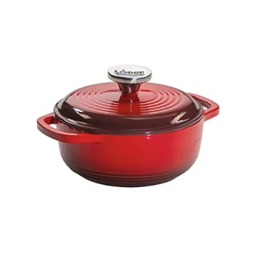 Lodge 1.5 Quart Enameled Cast Iron Dutch Oven with Lid – Dual Handles – Oven Safe up to 500° F ...