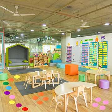 AIEX 32 Pack Colorful Dry Erase Removable Circle Dots for Classrooms