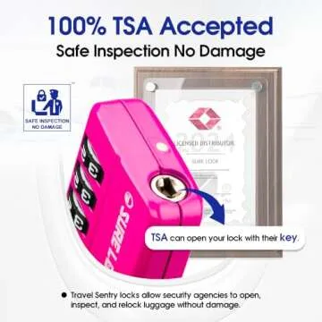 SURE LOCK TSA Approved Travel Luggage Locks, Open Alert Combination Lock for School Office & Gym Loc...
