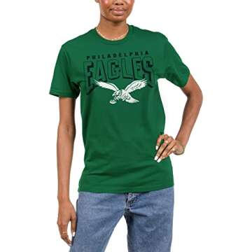 Junk Food Clothing x NFL - Philadelphia Eagles - Bold Logo - Unisex Adult Short Sleeve Fan T-Shirt f...