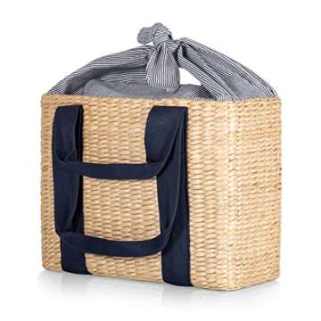 PICNIC TIME Parisian Picnic Basket - Insulated Seagrass for Stylish Picnics