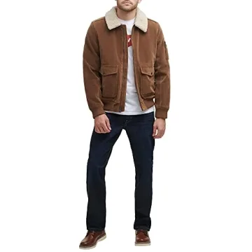 Stylish Levi's Faux Suede Aviator Bomber Jacket