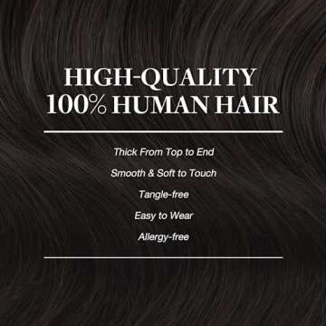 GOO GOO Clip in Human Hair Extensions, 18inch 120g 7Pcs