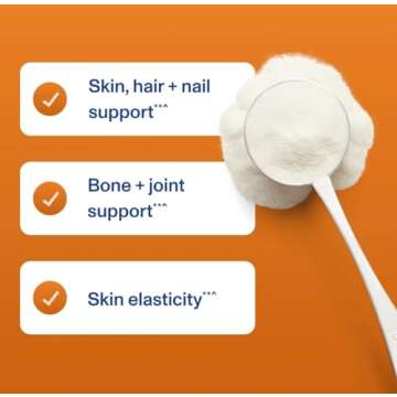 Vital Proteins Grass Fed Collagen Peptides Powder Supplement (Type I, III) for Skin Hair Nail Joint - Hydrolyzed Collagen - Dairy and Gluten Free - 20g per Serving - Unflavored 5 oz Canister