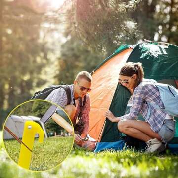 Durable Yellow Plastic Tent Pegs - 24pcs for Outdoor Use