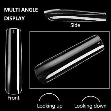 INENK Extra Long Square Nail Tips for Gorgeous Press-On Nails