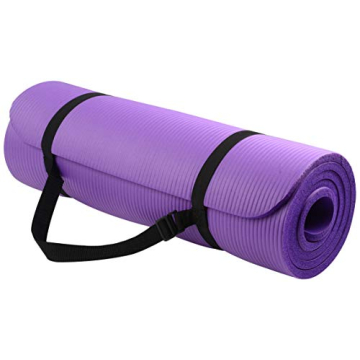 Fitvids All Purpose 1/2-Inch Extra Thick High Density Anti-Tear Exercise Yoga Mat with Carrying Strap, Purple