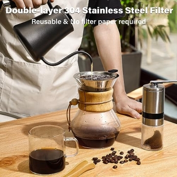COPOTEA Pour Over Coffee Maker with Stainless Steel Filter