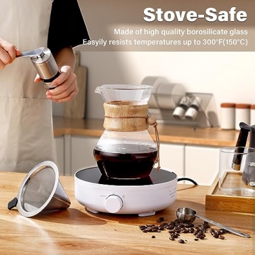 COPOTEA Pour Over Coffee Maker with Stainless Steel Filter