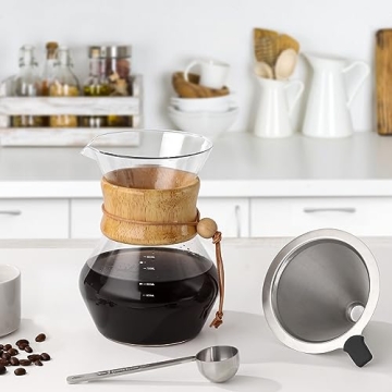 COPOTEA Pour Over Coffee Maker with Stainless Steel Filter