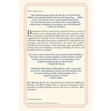 Writing Your Dissertation in Fifteen Minutes a Day: A Guide to Starting, Revising, and Finishing You...