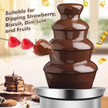 ZEVELOO Chocolate Fountain - 4-Tier Stainless Steel Elegance