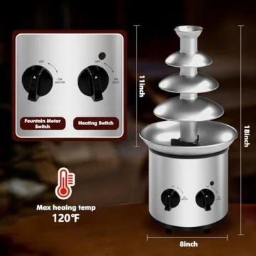 ZEVELOO Chocolate Fountain - 4-Tier Stainless Steel Elegance