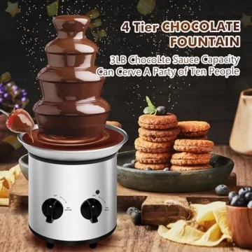 ZEVELOO Chocolate Fountain - 4-Tier Stainless Steel Elegance