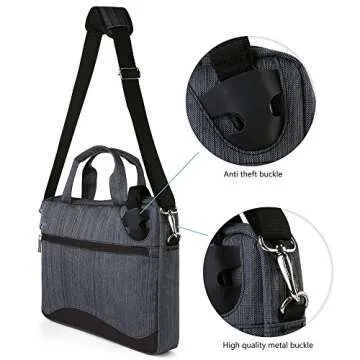 Black 13-inch Anti-theft Laptop Messenger Bag for Surface Pro 9 8 12.3, Pro X 13, Laptop 5 4 13.5"