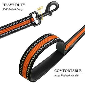 Cymiler Short Dog Leash,3 Sizes Nylon Short Traffic Leash with Padded Handle,Dog Short Training Leas...