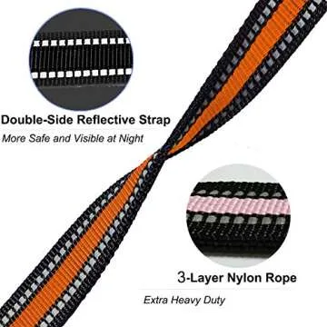 Cymiler Short Dog Leash - 3 Sizes, Padded Handle & Reflective