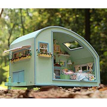 Rylai 3D Puzzles DIY Miniature Dollhouse Kit for Adults Kids Wood Craft Furniture LED Music Box Light Time Travel Series