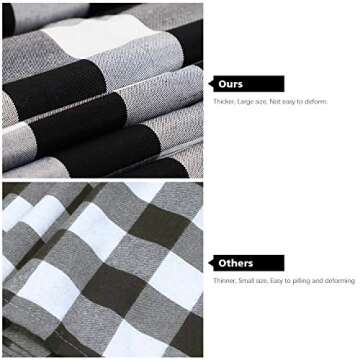 Syntus 2 Pack 14 x 108 inch Buffalo Check Table Runner Cotton-Polyester Blend Handmade Black and White Plaid for Family Dinner, Outdoor or Indoor Parties, Thanksgiving, Christmas & Gathering